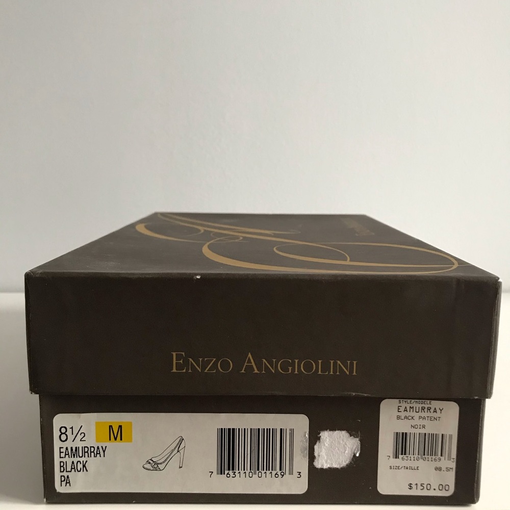 COPY - Enzo Angiolini Eamurray Patent Leather Silver Buckle Black Open Toe Pump… - Picture 5 of 16